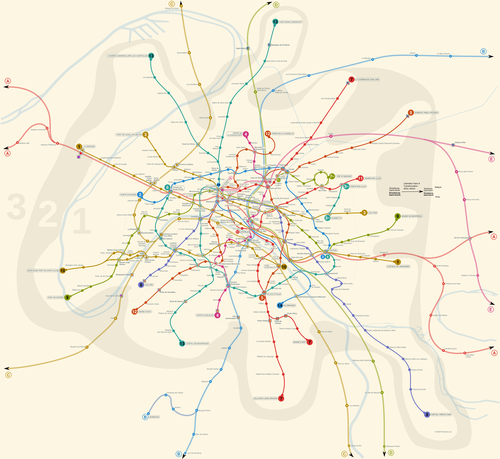 Le plan de métro, version claire.